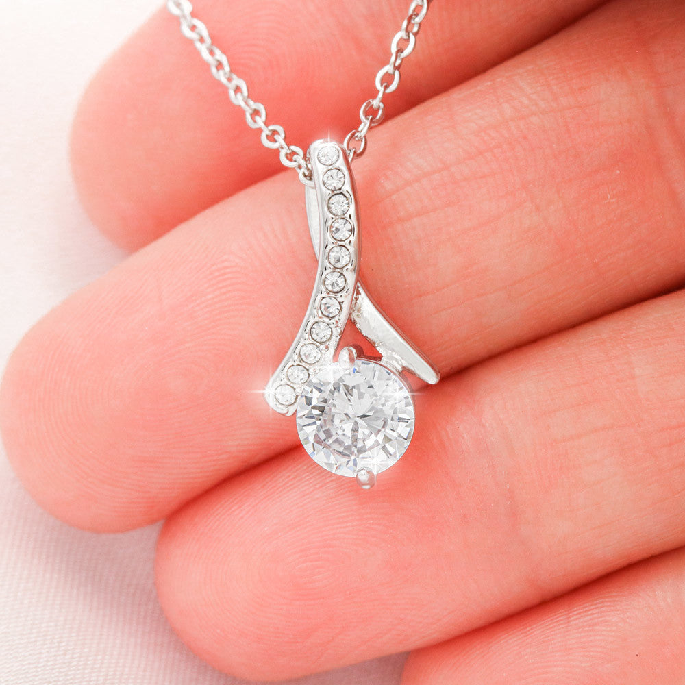 To My Mother Gift Alluring Beauty Necklace Message Card Gift from Daughter to Mom Gift - Touch The Sky - Navy