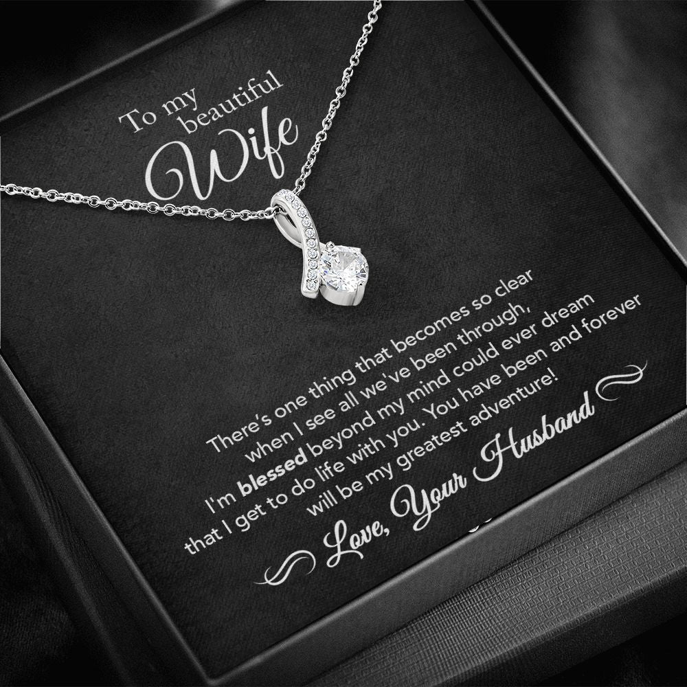 To My Wife - Greatest Adventure - Alluring Beauty Necklace - Black