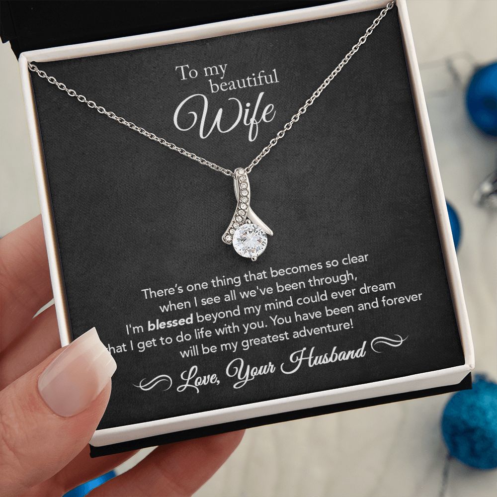 To My Wife - Greatest Adventure - Alluring Beauty Necklace - Black