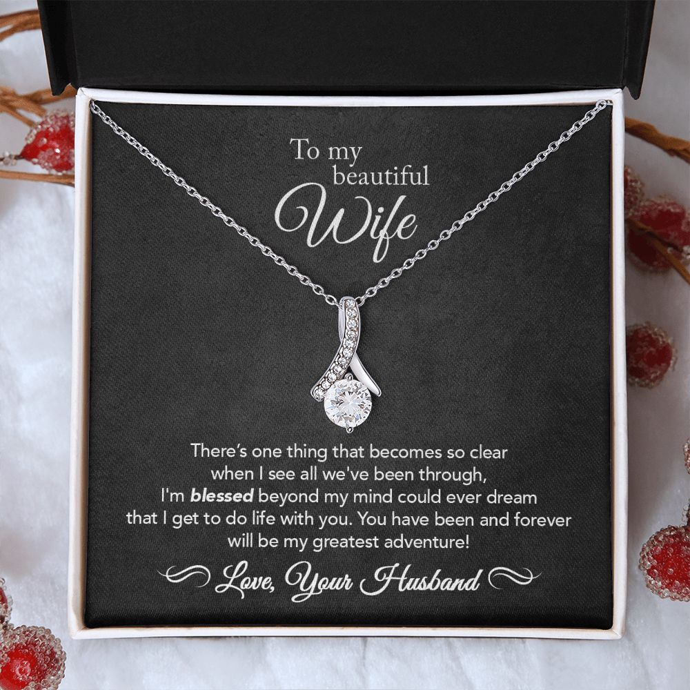 To My Wife - Greatest Adventure - Alluring Beauty Necklace - Black