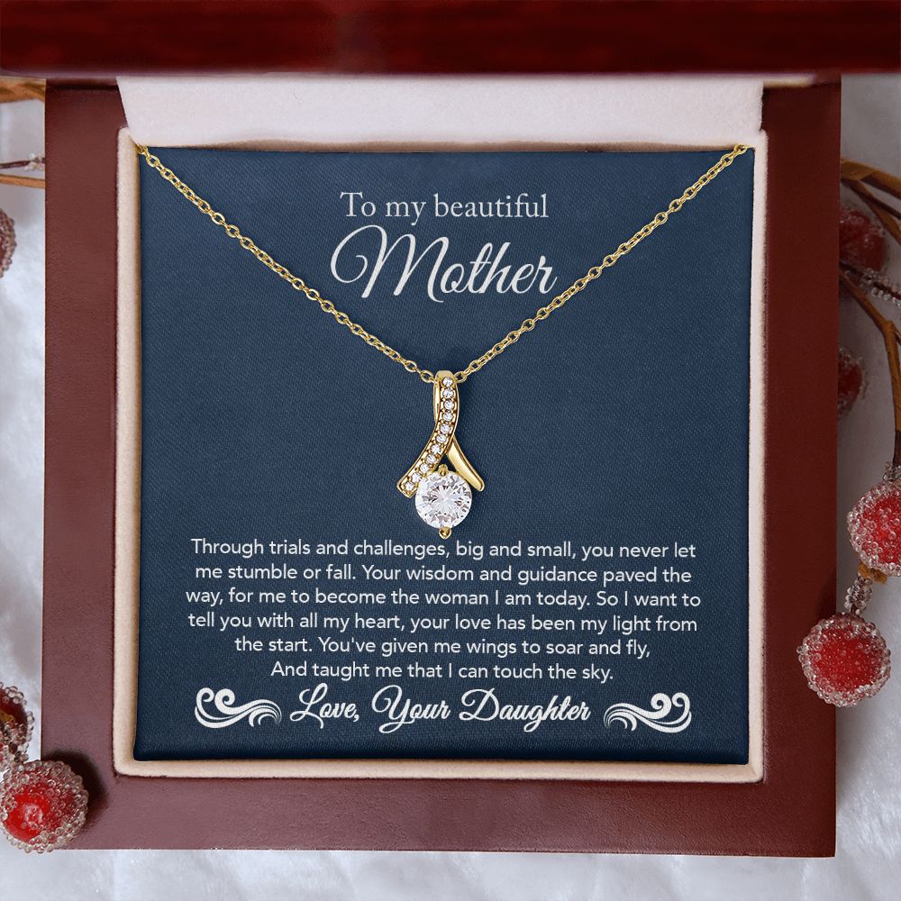 Personalized To My Mom On My Wedding Day Necklace From Daughter Bride I  Love You Mom Mother Jewelry Customized Gift Box Message Card -  Teecentury.com