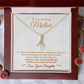 To My Mother Gift Alluring Beauty Necklace Message Card Gift from Daughter to Mom Gift - All You Have Sacrificed - Marble White