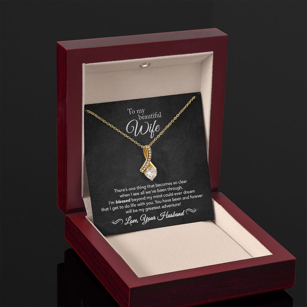 To My Wife - Greatest Adventure - Alluring Beauty Necklace - Black