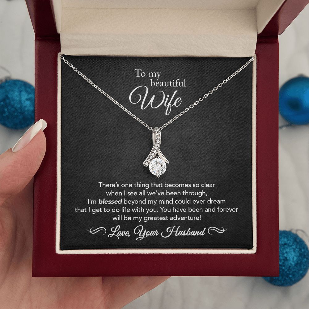 To My Wife - Greatest Adventure - Alluring Beauty Necklace - Black