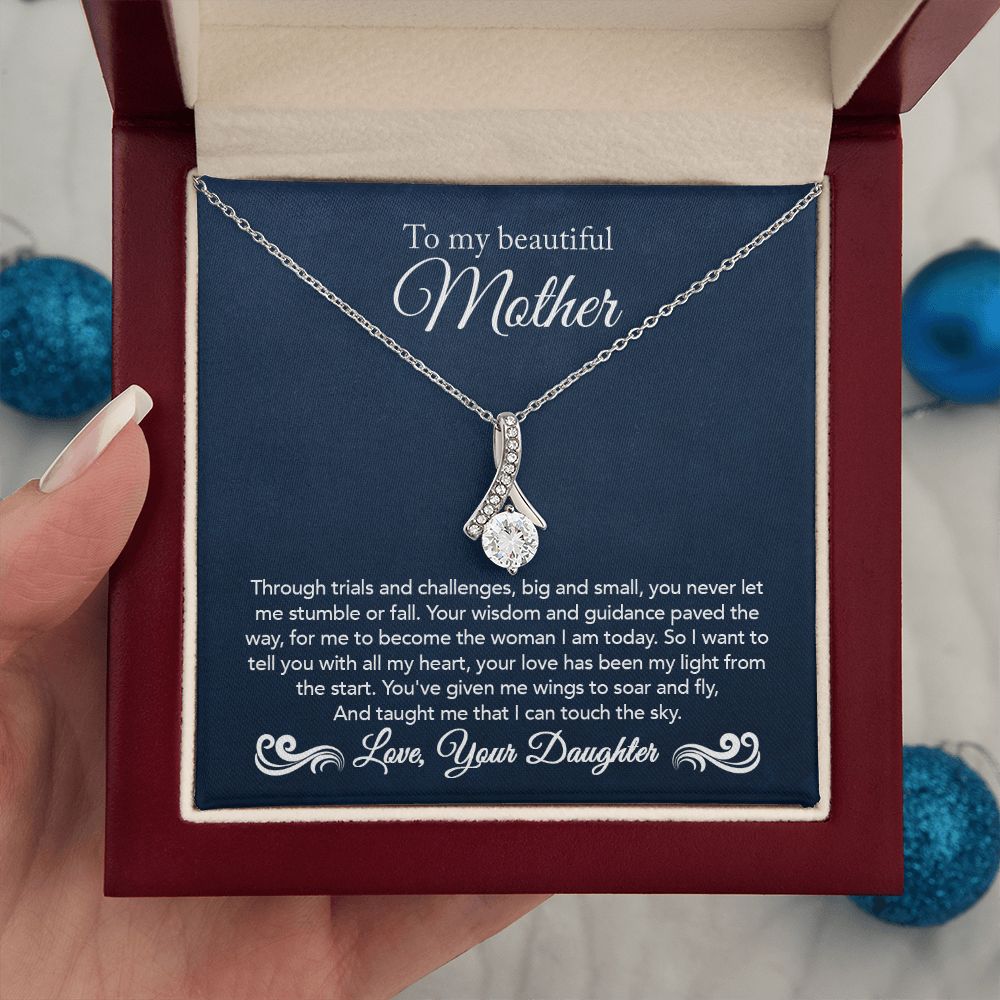 To My Mother Gift Alluring Beauty Necklace Message Card Gift from