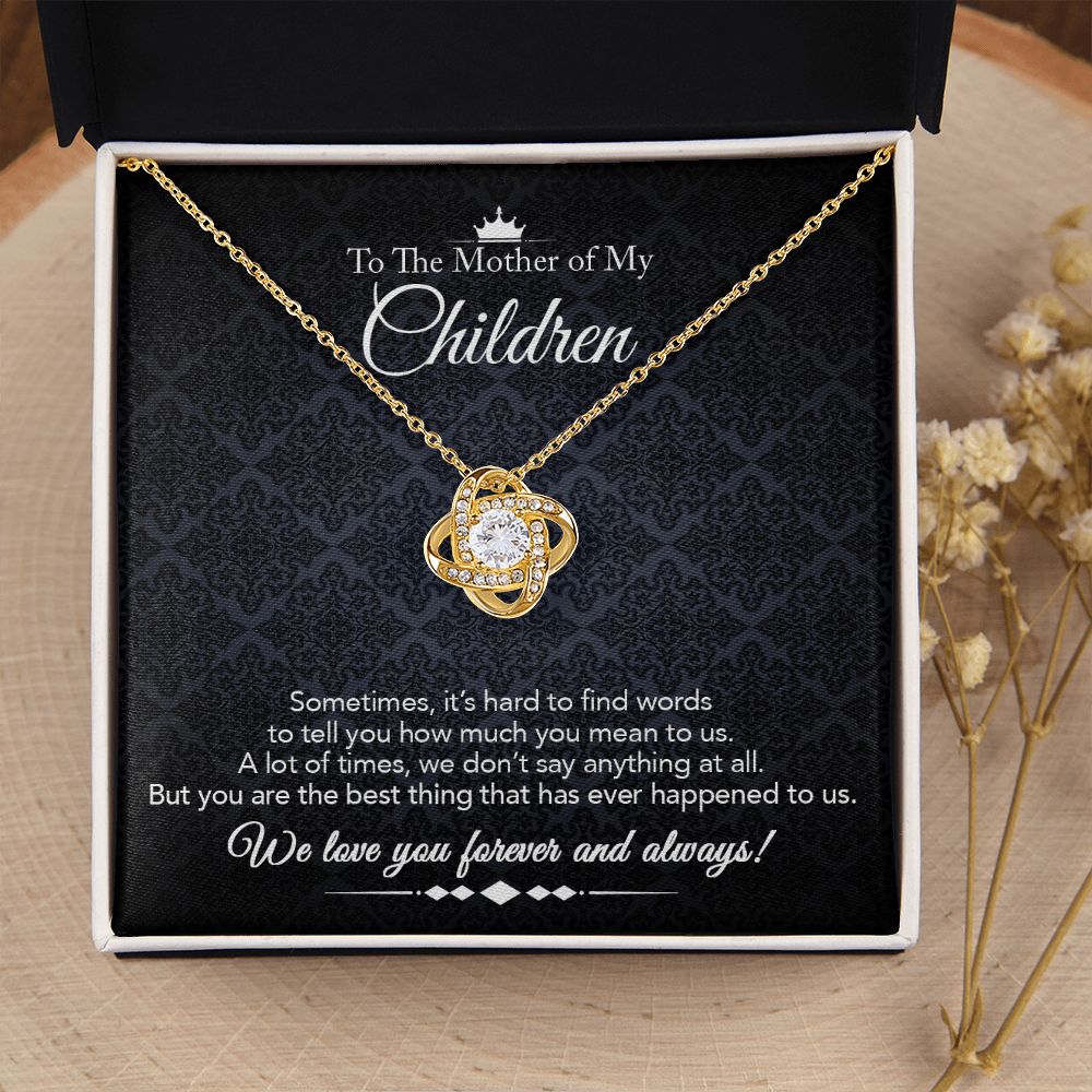 To the Mother of My Children - Love Knot Necklace - Best Thing - Midnight Paisley