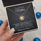 18K Yellow Gold Finish Love Knot Necklace in Two-Toned Gift Box as a gift for mom from son