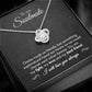 14K White Gold Finish Love Knot Necklace in Two-Toned Gift Box