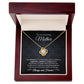18K Yellow Gold Finish Love Knot Necklace in in Mahogany Style Luxury Box with LED