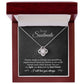 14K White Gold Finish Love Knot Necklace in a Mahogany Style Luxury Gift Box with LED