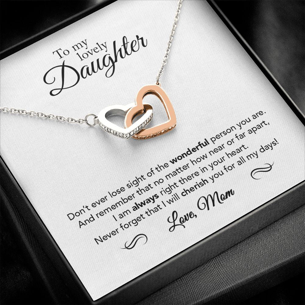 Mother and Daughter Linked Together Hoop Necklace