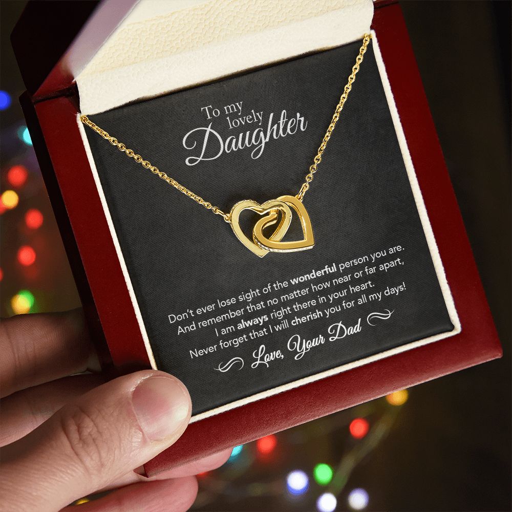 Daughter Gift from Dad,18K Yellow Gold Finish, Luxury Box with LED