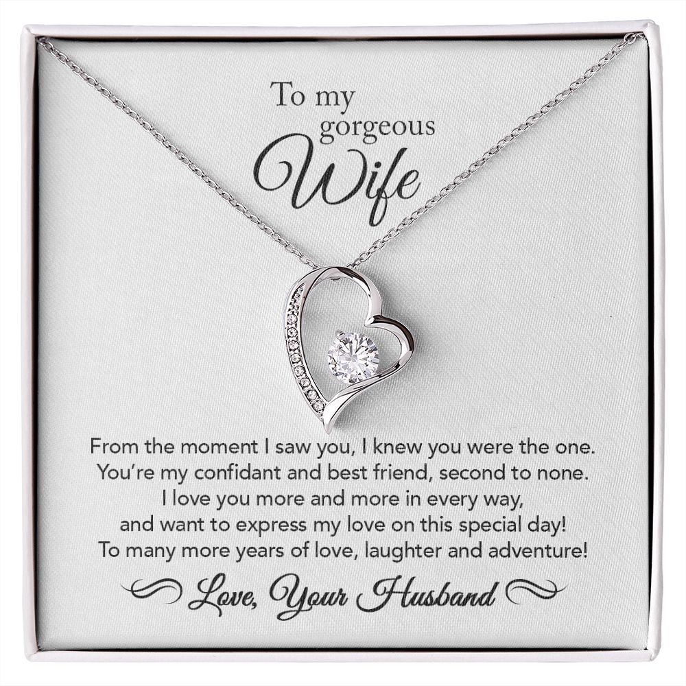 To My Wife - Confidant & Best Friend - Forever Love Necklace - White