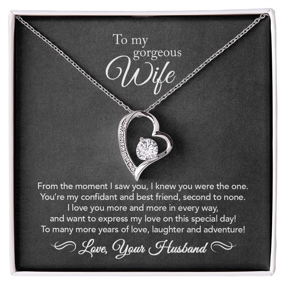 To My Wife - Confidant & Best Friend - Forever Love Necklace - Black
