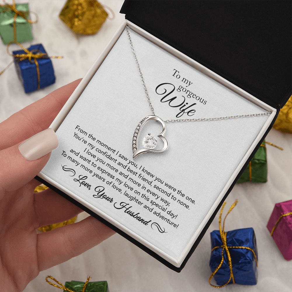 To My Wife - Confidant & Best Friend - Forever Love Necklace - White
