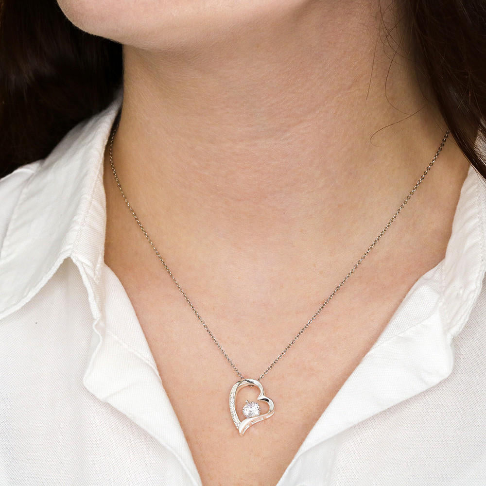 To My Mother Gift Forever Love Necklace Message Card Gift from Daughter to Mom Gift - All You Have Sacrificed - Marble White