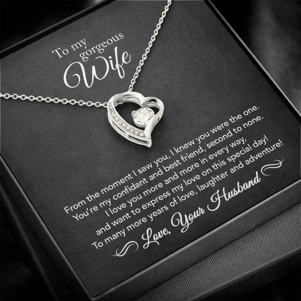 To My Wife - Confidant & Best Friend - Forever Love Necklace - Black