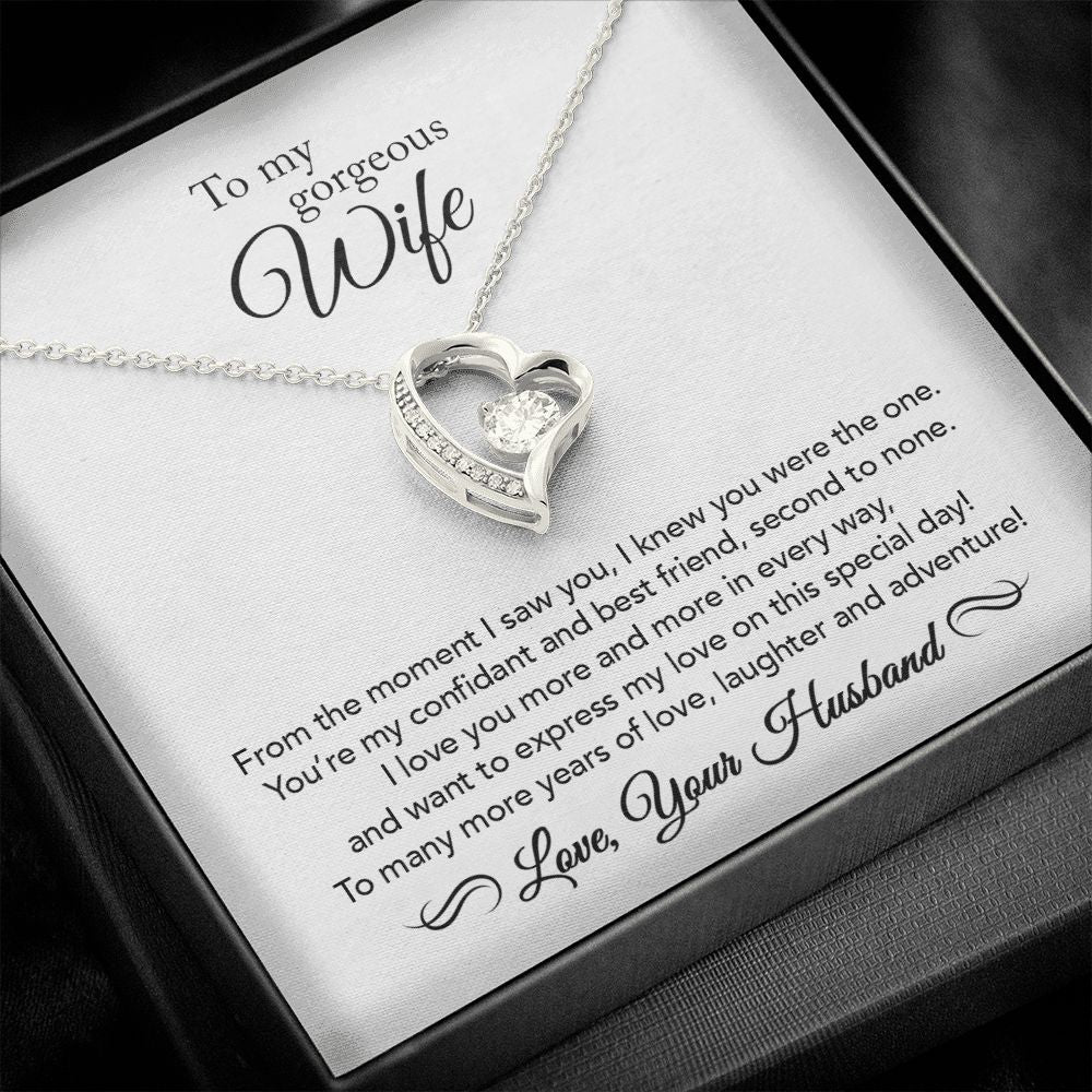 Personalized To My Beautiful Wife Necklace From Husband Feel My Love For  Her Wife Birthday Anniversary Wedding Valentines Day Christmas Customized  Message Card - Teecentury.com