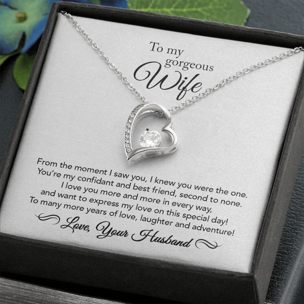 To My Wife - Confidant & Best Friend - Forever Love Necklace - White
