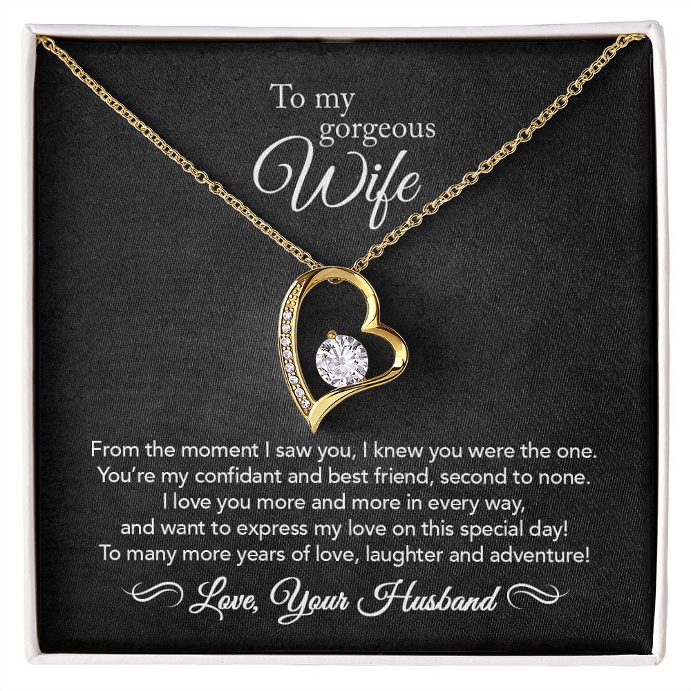 To My Wife - Confidant & Best Friend - Forever Love Necklace - Black
