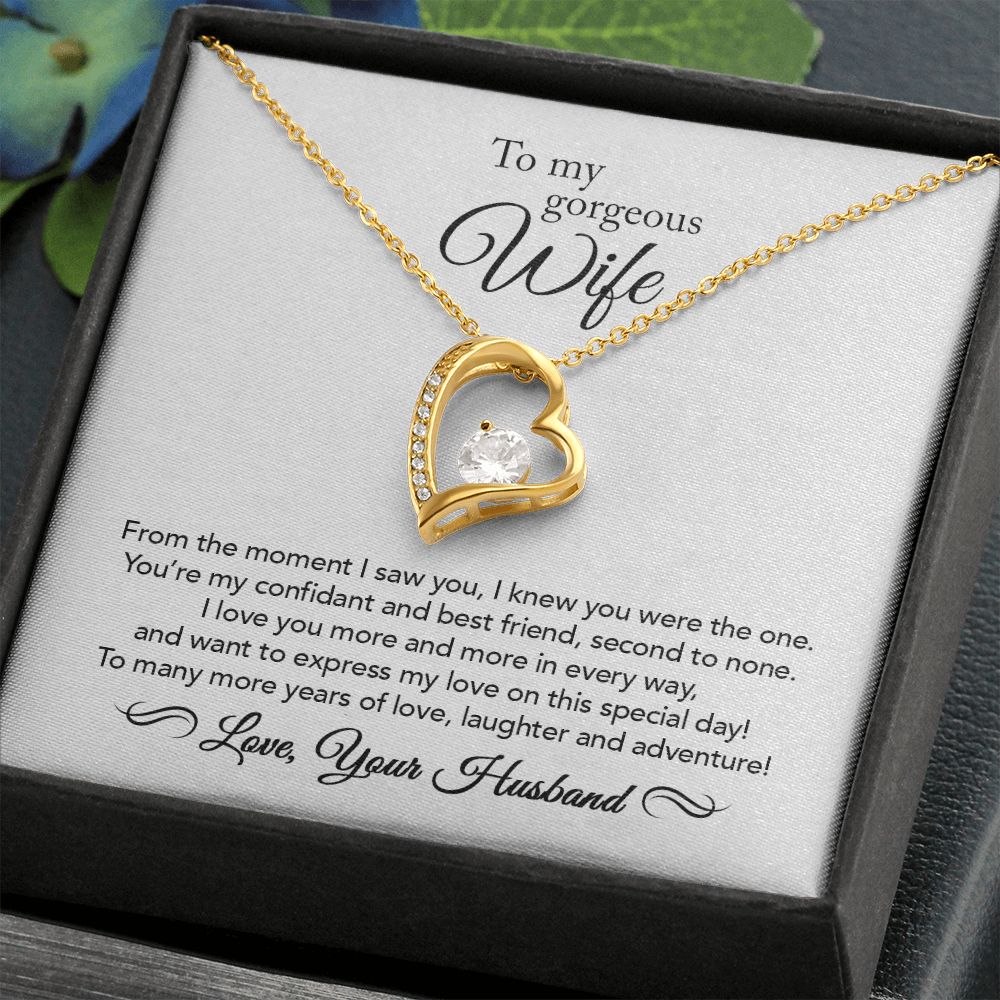 To My Wife - Confidant & Best Friend - Forever Love Necklace - White