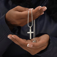 Load image into Gallery viewer, To My Son - Stainless Steel Cross Necklace - Trust In The Lord - Midnight Marble
