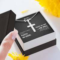 Load image into Gallery viewer, To My Son - Stainless Steel Cross Necklace - Trust In The Lord - Midnight Marble
