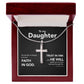 To My Daughter - Stainless Steel Cross Necklace - Trust In The Lord - Midnight Marble
